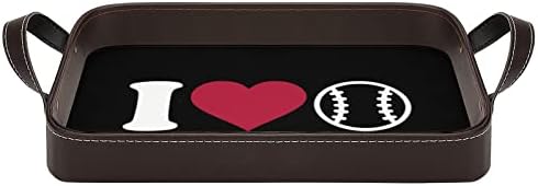 Ljubavna heart Baseball kožna ukrasna ladica Personalizirani organizator skladištenja u ladici sa ručkama za