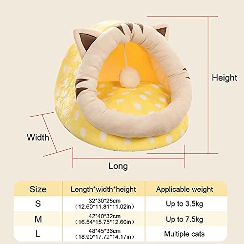 WXBDD lijepa topla mačka u obliku ušiju kreveti za kućne ljubimce perivi baršun polu-zatvorena uklonjiva kuća za kućne ljubimce sa elastičnim PP pamučnim dnom