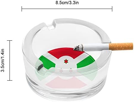 Burundi zastava staklene pepeljare okrugle cigarete Držač za trajku pepela za kućni ured u zatvorenom ukrasu