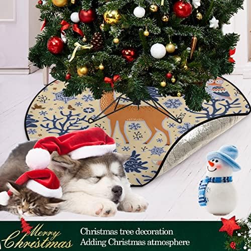 Visesunny Christen Tree Mat Božićni jelen vjeverice za životinje stalak za stalku Mat podni zaštitnik apsorbiraju