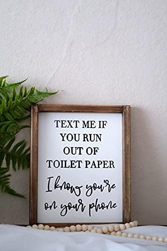 Lavanda inspirisan Funny kupatilo znakovi dekor-rustikalni seoska kuća pola kupaonica zid dekor-Housewarming pokloni-pola kupanje znakovi sa smiješnim citatom-tekst mi ako ponestane TP, znam da ste u telefonu.