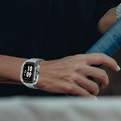 SKM Transparentna futrola za Apple Watch Band Ultra 45 mm modifikacijski komplet Case Fluororberni remen
