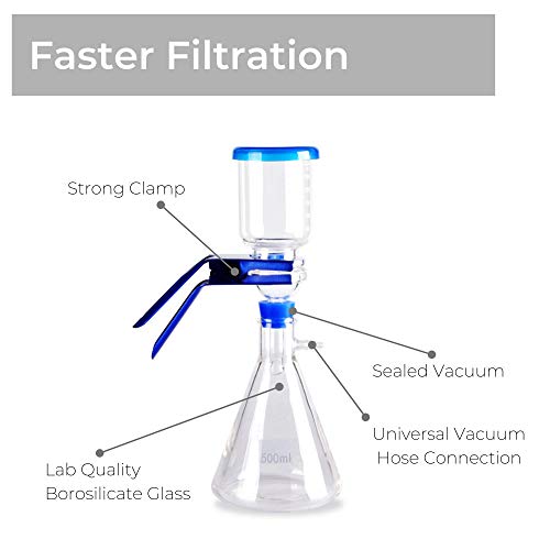 Američki aparat za destilaciju vakuumskom filtracijom Fristaden Lab, tikvica za filtriranje od 500 ml, Graduirani lijevak od 300 ml sa 1 godinom garancije