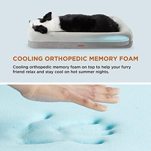 Lesure Memory Foam pseći kreveti za srednje pse-ortopedski krevet za pse koji se može prati sa CertiPUR-us®