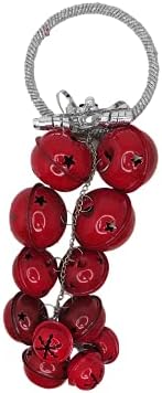 Needzo Red Jingle zvono klaster za kvaku viseći ukras, prsten u prazničnoj zimskoj sezoni, Santa sanke