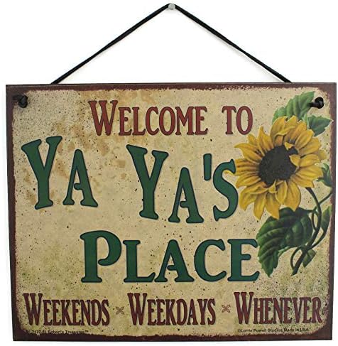 8x10 znak u Vintage stilu sa suncokretom koji kaže: Dobrodošli u ya YA'S PLACE vikendima, radnim