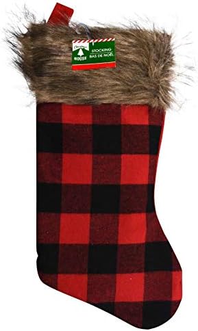 Božićna bivola plairana čarapa, visoka 2 - 17,25 inča. HUFFALO PLAIRANE ČAKOVE SU Spremne za punjenje pune