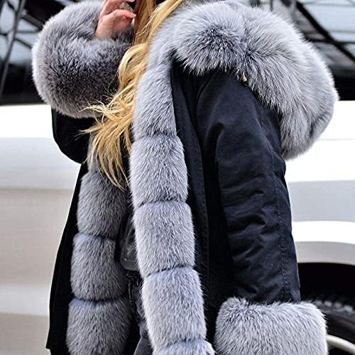 PUB Zima dugih rukava Line Parkas Žene luksuz s džepovima Parka labav kapuljač u boji Comfy Fluffy