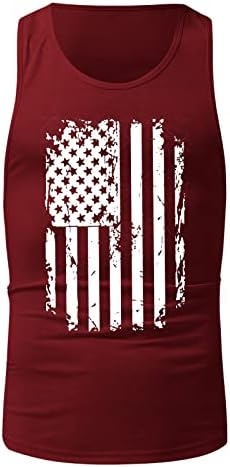 4. jula grafički tenkovi za muškarce američke zastave Grafičke masene ljetne rukave bez rukava Atletski
