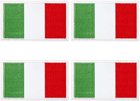 4pcs Italija italijanska zastava, kuka i petlje vezene zastave za zastave za zastave za ruksake Hat jakne za odjeću.