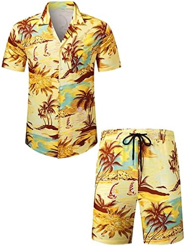 Rvidbe muškarci Havajska odijela Muška ljetna cvijeta modna gumba Down Havajska košulja kratkih