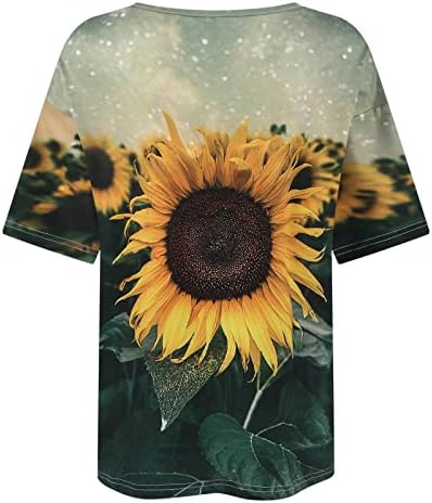Ljetne Ženske Majice Vintage Cvjetni Štampani Kratki Rukavi Plus Veličina V Izrez Casual Majice Labave