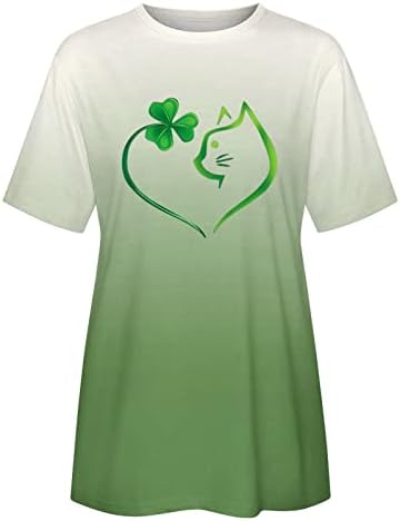 CGGMVCG ženska St Patricks Day Shirt ženska slatka košulja gornji kratki rukav Casual Print T Ženska odjeća St Patricks Day