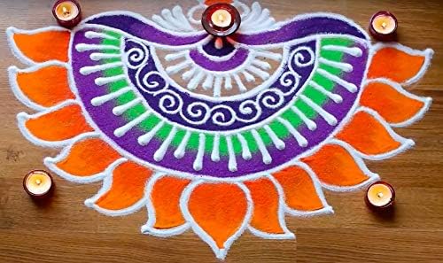 Dizajnerska kreativnost Diwali pod rangoli umjetnost 5 Višebojna rangoli boje keramičke boje 80g svaka sa 6 rangoli punila Rangoli praškasti boje za Navratri Pongal Ponga Mandir od indijskog kolekcionarskog