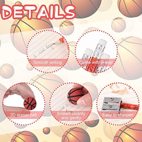 32 komada Sportske olovke za dječje nogometne nogometne košarkaške olovke sa kugličnim gumicom drvene olovke za školske pribora za nagradnu studenti nastavnici uredskih materijala
