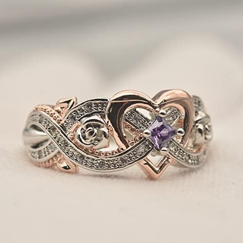 2023 Novi oblikovanje srca za vjenčanje prsten Obećajte prsten umetnuli sjajni cirkon Ženski nakit za zabavu Bridalni dodaci za angažman orb prsten