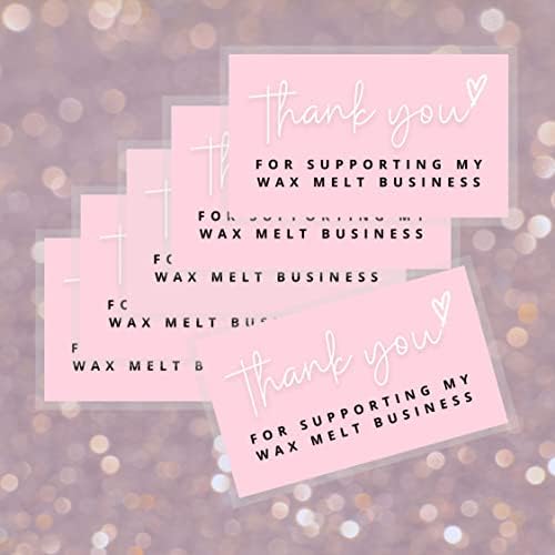 Hvala vam što podržavate Moj posao topljenja voska | 50 paketa | 2x3, 5 u vizitkarti | Wax melt Supplies | Wax Melt Consultant Supplies | Pink kartica sa crnim tekstom
