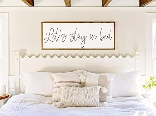 Tamengi ostaje u krevetu u krevetu Zidni dekor Zidni dekor Ostavimo u krevetu Wood Sign Master Spacion Znakovi za gornji krevet za drvo 6x20inch