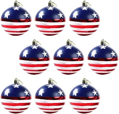 Yardwe 9pcs Dan nezavisnosti Viseće kuglice Američki zastava uzorka Kuglice 4. jula Drvo viseće kuglice Patriotsko