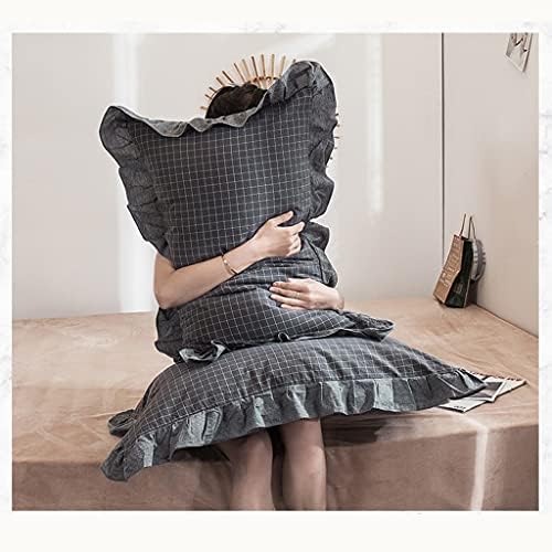 Zhuhw jastučnice pamuk jednostavne rešetke jastučnice za dizajn kuća za posteljinu od mekog jastuka poklon za 48x74cm