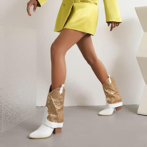 Sinzelimin ženske cipele za gležnjeve modne sekvencene čizme visokog potpetica na šiljastim