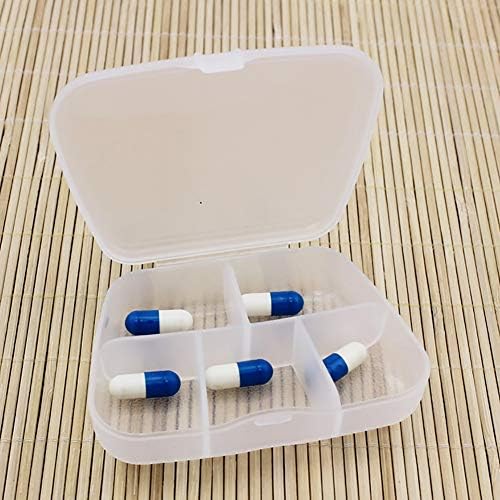 dezirZJjx kutija za pilule, Premium 5 odjeljaka pilule za lijekove Tablet kutija za nakit Organizator kontejner-Bijela