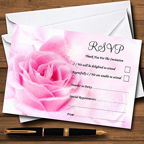 Pastel Pale mokri ružičaste ružičaste personalizirane RSVP kartice