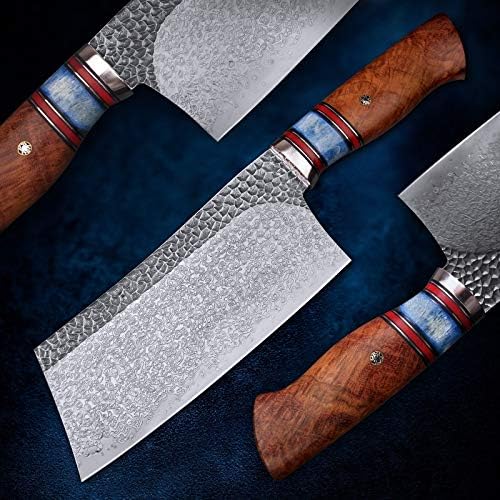 Nož za cijepanje, mesarski nož za meso, Damask čelik Kineski nož za cijepanje 7 inčni kuharski