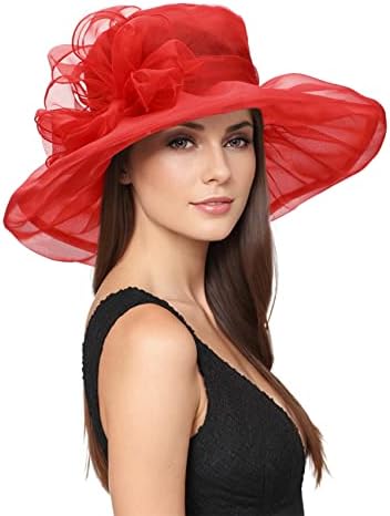 Durio ženski Kentuky Derby šeširi šešir za čajanke širokog oboda za žene Organza crkveni šeširi