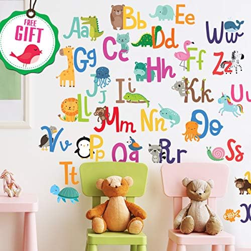 Abecedne zidne naljepnice za dječje sobe - ABC naljepnice za dječake i djevojčice igraonice za
