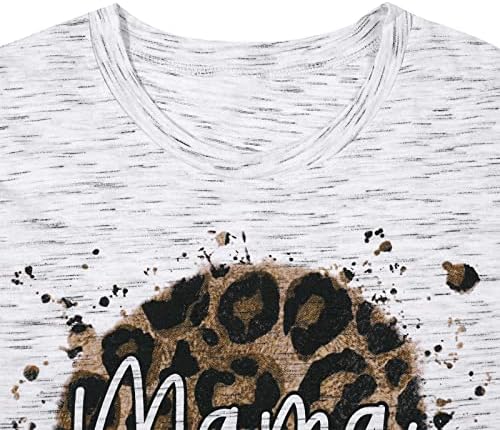 Mama majica za žene Leopard Print mama Life Tops Tee Casual kratki rukav mama pokloni majice Top