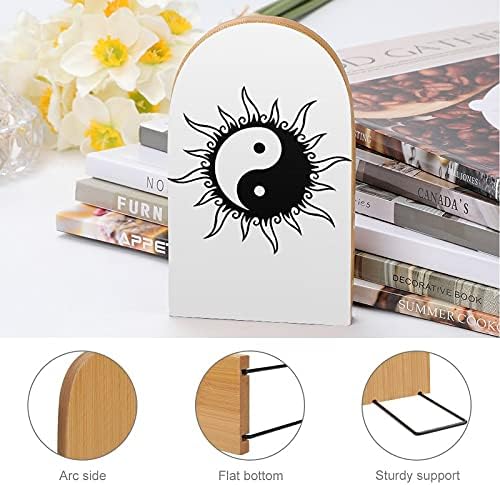 Knjiga Sun Yin Yang završava se za police drveni držač držača za knjige za teške knjige razdjelnik