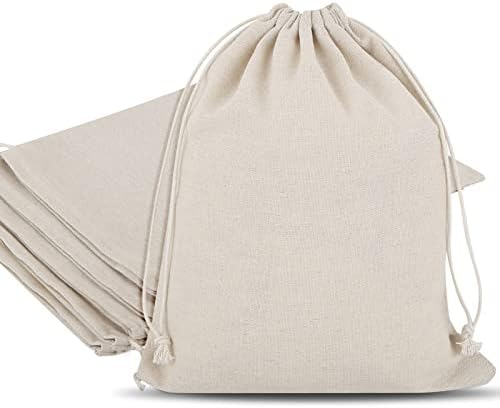 colmeguna 6 pakovanje 12x16 inča torbe za višekratnu upotrebu, ručno izrađene Nebijeljene pamučne