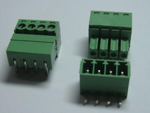 200 kom korak 3.5 mm Ugao 4way/pin Screw Terminal block konektor w / Angle Pin zelena boja priključni