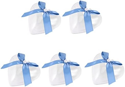 Abaodam 5 kom prozirnih vjenčanih bombona u obliku srca kutija za kolačiće kontejneri za davanje poklona kartonske poklon kutije sa poklopcima čokoladna bombona poklon kutija kutija za vjenčane bombone Cookie Favors torba