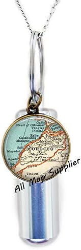 AllMappplier modna kremacija urna ogrlica, maroko Karta kremacija urna ogrlica, maroko urn, casablanca urn casablanca
