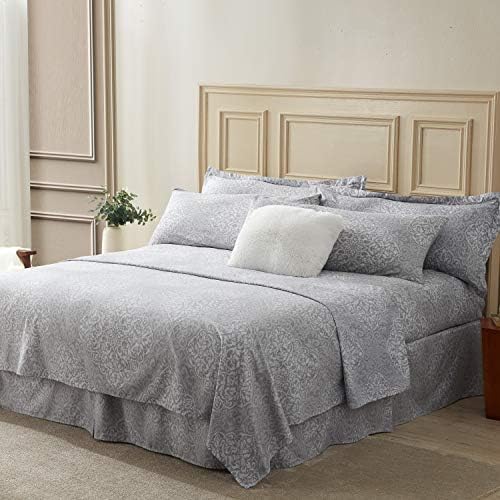 Hanseep Bed u torbi 8 komada, Kling size posteljina Komforničari sa izvrsnim baroknim uzorkom - Umforter, opremljeni lim, krevetna suknja, ravni lim, jastučnici, jastuci