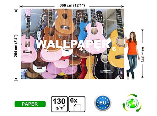 FOTO pozadina - gitare Glazba Pozadina - Zidna dekoracija paste u obliku zidne ukrase na zidnom