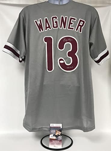 Billy Wagner potpisan autogramirani '422 štedi' Philadelphia sivi bejzbol dres - JSA COA