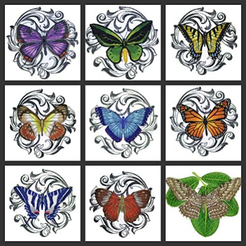Izađite po mjeri i jedinstveni nevjerojatni šareni leptiri [harlekin metalmark sa barokom] vezeno željezo na / sew flaster [5 x5] izrađen u SAD-u