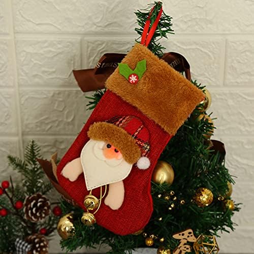Božićne čarape Ugrađena LED lampica sa zvonom svečane rekvizitke Krpom Xmas Tree Sock poklon torba Privjesak