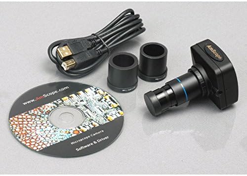 Amscope SE306R-PZ-M Digitalni binokularni stereo mikroskop, WF10X i WF20X okulacije, 20x / 40x / 80x uvećanja, 2x i 4x ciljevi, gornja i donja halogena rasvjeta, reverzibilna crna / bijela scenska ploča, 120V, uključuje 1.3MP kamera sa smanjenim objektivom i softverom