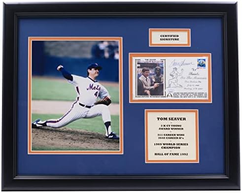 Tom Seaver potpisao uokvireni New York Mets uniformna koverta za penzionisanje sa fotografijom JSA-MLB potpisa