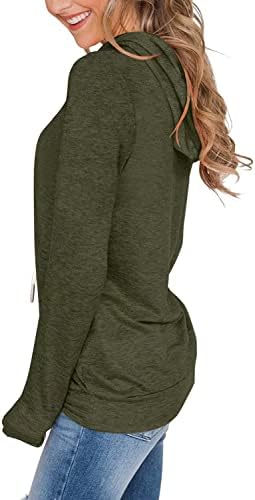 Feekeke ženske dukseve dugih rukava vrhovi lagane dukseve s kapuljačom pulover povremene tuničke majice sa