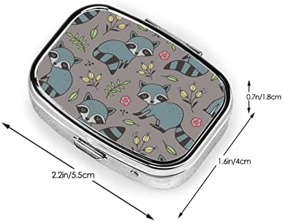 Raccoon Square Mini Kutija Za Pilule Organizator Metalnih Lijekova Za Putovanja Prijenosna Torbica Za Pilule