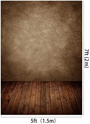 5x7ft Tan portret pozadina Sažetak svijetlo smeđe drvo zrno pod Headshot fotografija pozadina za odrasle