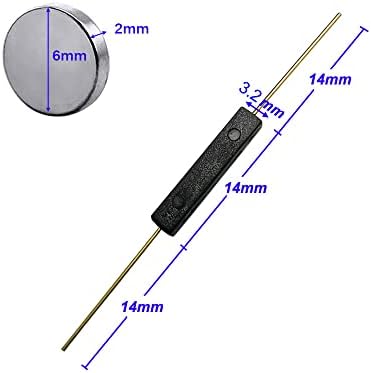 Gebildet 10pcs plastični prekidač trske Kontakt obično otvoren magnetni indukcijski prekidač sa 10pcs malim okruglim magnetima za višestruko korištenje