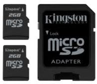 Kingston SDC/2GB-2P1A 2GB MicroSD Flash kartica - dvostruki paket jedan Adapter, 2 komada