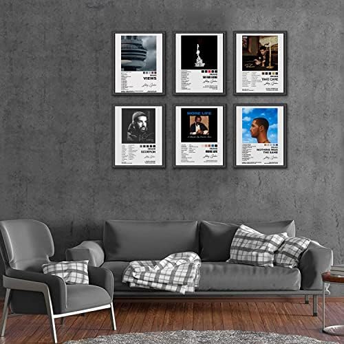 Withnotag Drake potpisao ograničene postere muzički album Cover Posteri Print Set od 6 soba estetska platna zidna umjetnost za djevojčice i dječake Tinejdžeri spavaonica Decor 8x10 inča Neuramljen