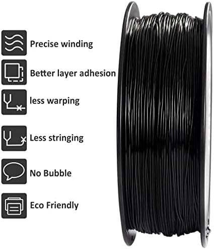 Giantarm TPU Filament 1,75 mm fleksibilni meki trošak 3D štampača crna, 95a 1kg kalem, dimenzionalna tačnost